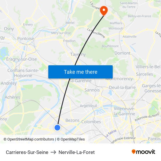 Carrieres-Sur-Seine to Nerville-La-Foret map