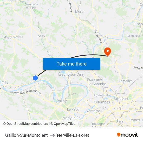 Gaillon-Sur-Montcient to Nerville-La-Foret map
