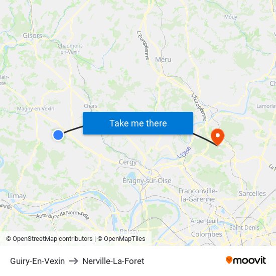 Guiry-En-Vexin to Nerville-La-Foret map