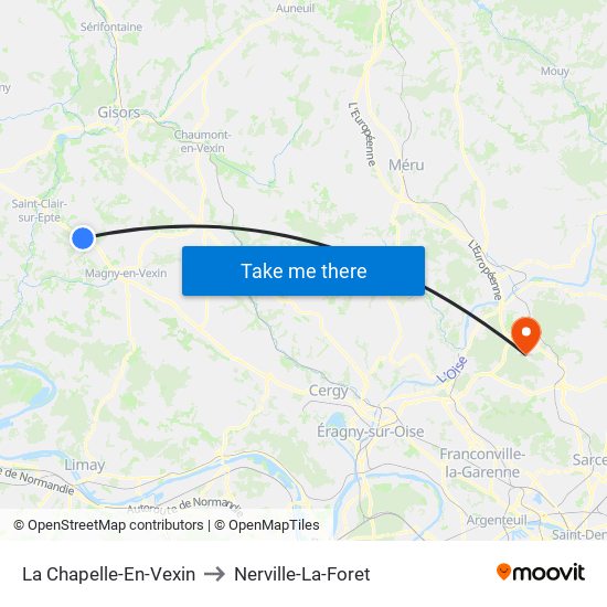 La Chapelle-En-Vexin to Nerville-La-Foret map