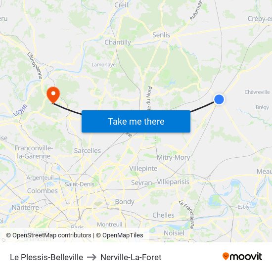 Le Plessis-Belleville to Nerville-La-Foret map