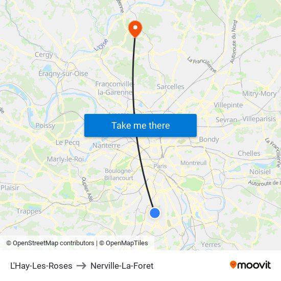 L'Hay-Les-Roses to Nerville-La-Foret map