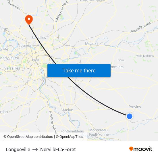 Longueville to Nerville-La-Foret map