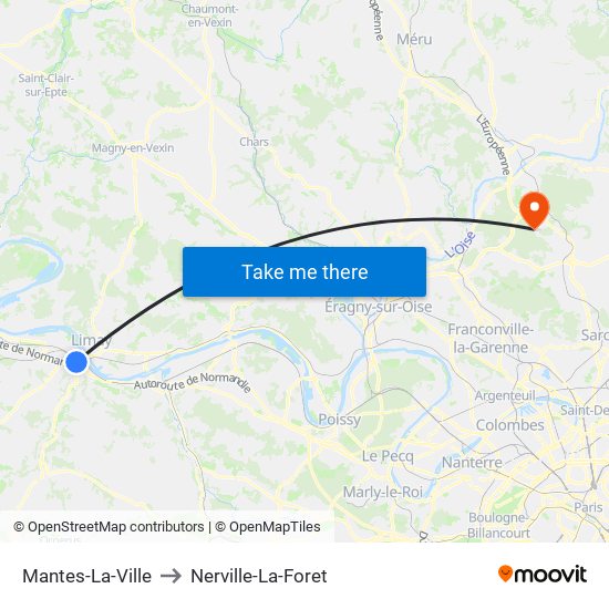 Mantes-La-Ville to Nerville-La-Foret map