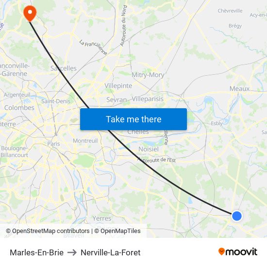 Marles-En-Brie to Nerville-La-Foret map