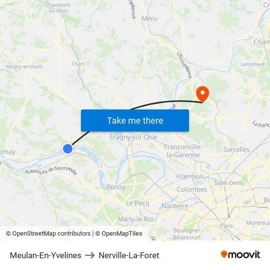 Meulan-En-Yvelines to Nerville-La-Foret map