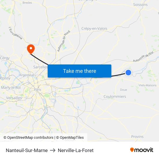 Nanteuil-Sur-Marne to Nerville-La-Foret map