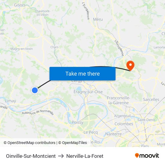 Oinville-Sur-Montcient to Nerville-La-Foret map