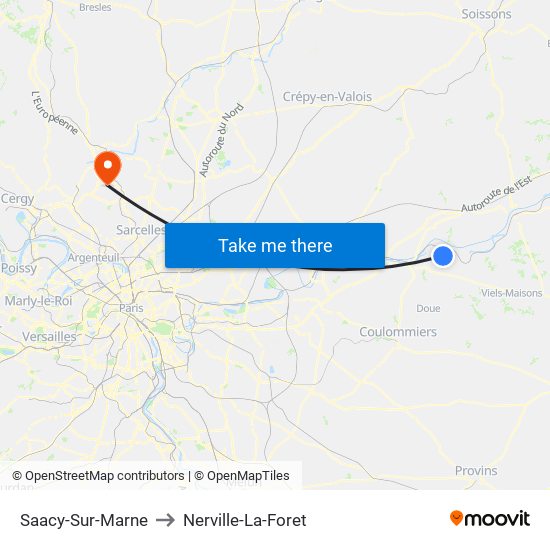 Saacy-Sur-Marne to Nerville-La-Foret map