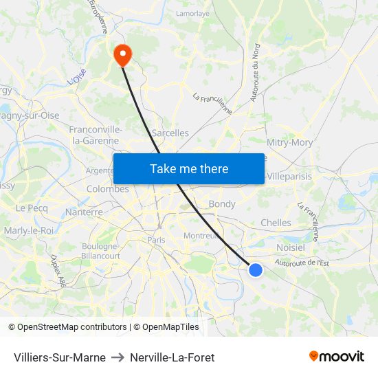 Villiers-Sur-Marne to Nerville-La-Foret map