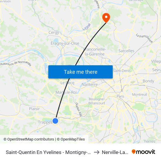 Saint-Quentin En Yvelines - Montigny-Le-Bretonneux to Nerville-La-Foret map