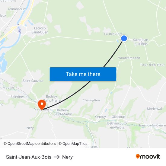 Saint-Jean-Aux-Bois to Nery map