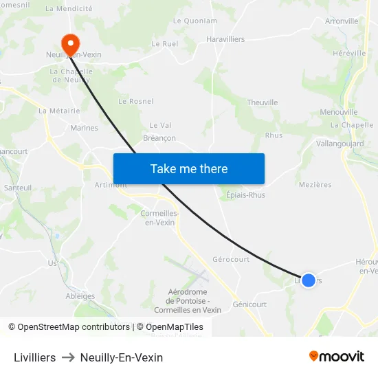 Livilliers to Neuilly-En-Vexin map