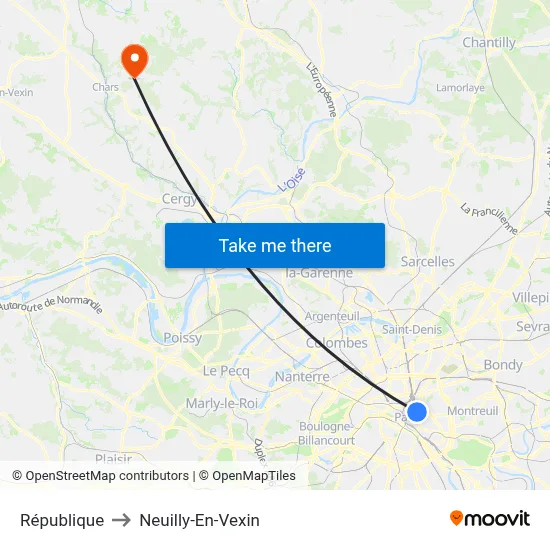 République to Neuilly-En-Vexin map