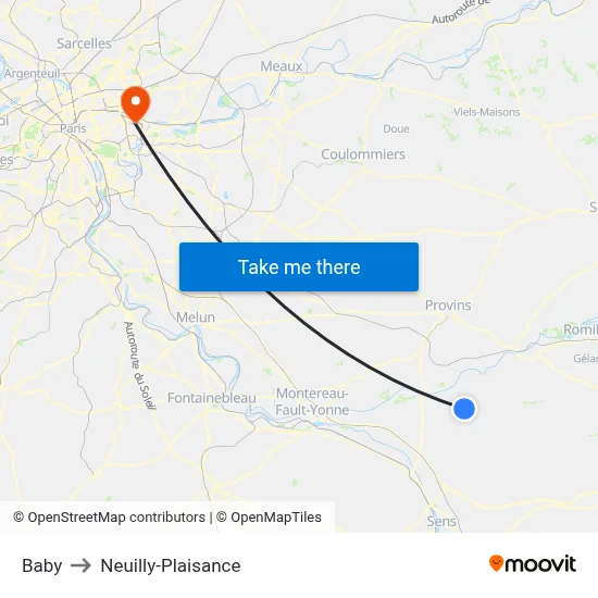 Baby to Neuilly-Plaisance map