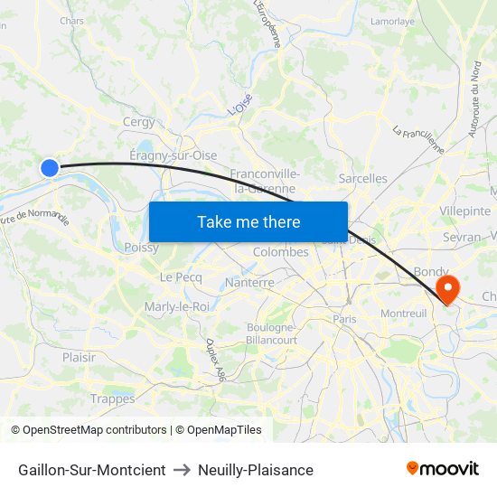 Gaillon-Sur-Montcient to Neuilly-Plaisance map