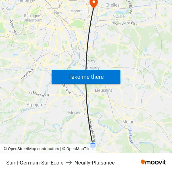 Saint-Germain-Sur-Ecole to Neuilly-Plaisance map