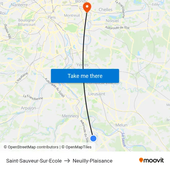 Saint-Sauveur-Sur-Ecole to Neuilly-Plaisance map