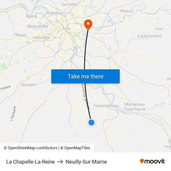 La Chapelle-La-Reine to Neuilly-Sur-Marne map