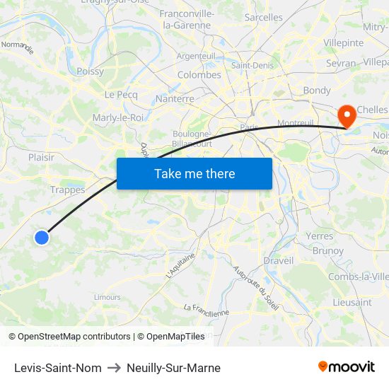 Levis-Saint-Nom to Neuilly-Sur-Marne map