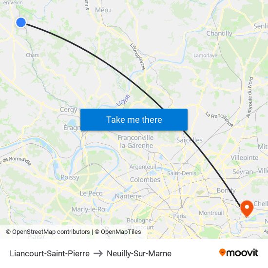 Liancourt-Saint-Pierre to Neuilly-Sur-Marne map