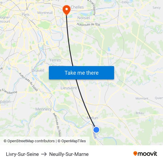 Livry-Sur-Seine to Neuilly-Sur-Marne map