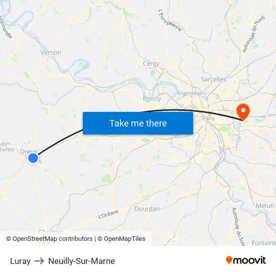 Luray to Neuilly-Sur-Marne map