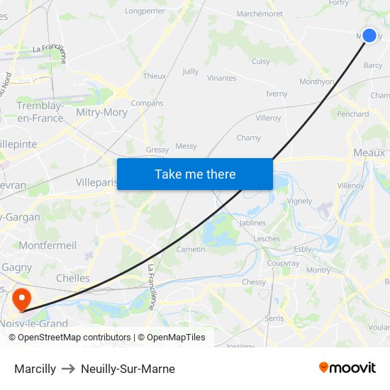 Marcilly to Neuilly-Sur-Marne map