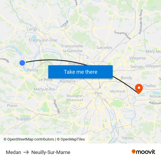 Medan to Neuilly-Sur-Marne map
