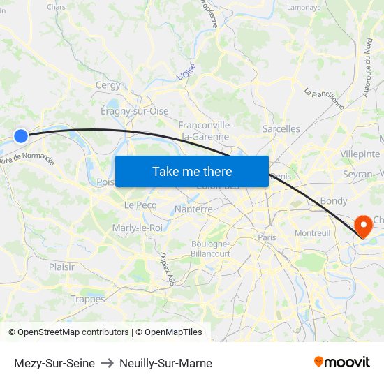 Mezy-Sur-Seine to Neuilly-Sur-Marne map