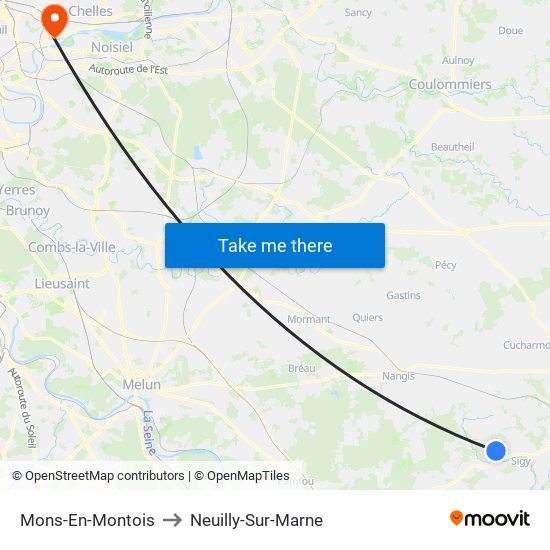 Mons-En-Montois to Neuilly-Sur-Marne map