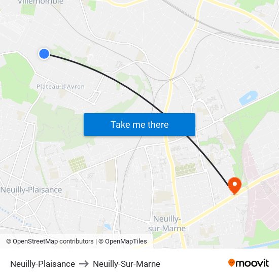 Neuilly-Plaisance to Neuilly-Sur-Marne map