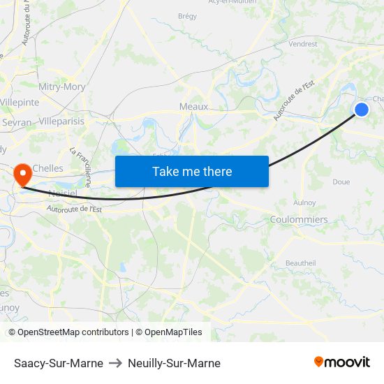 Saacy-Sur-Marne to Neuilly-Sur-Marne map