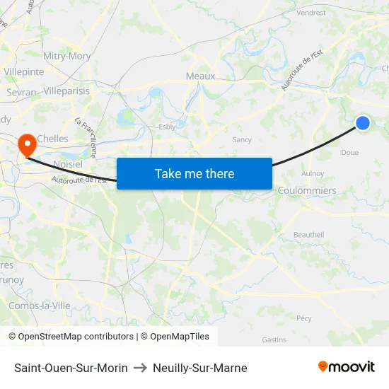 Saint-Ouen-Sur-Morin to Neuilly-Sur-Marne map