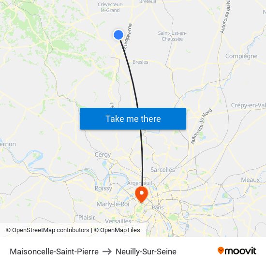 Maisoncelle-Saint-Pierre to Neuilly-Sur-Seine map