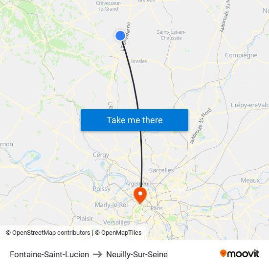 Fontaine-Saint-Lucien to Neuilly-Sur-Seine map