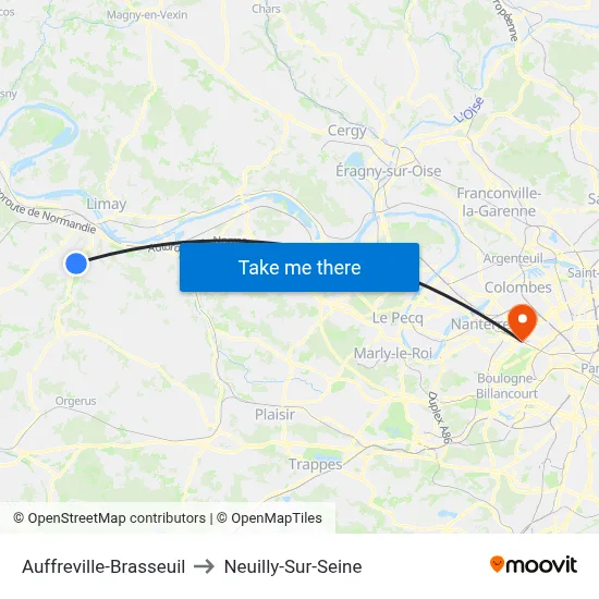 Auffreville-Brasseuil to Neuilly-Sur-Seine map