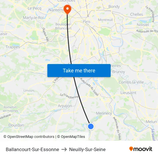 Ballancourt-Sur-Essonne to Neuilly-Sur-Seine map
