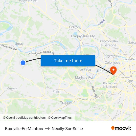 Boinville-En-Mantois to Neuilly-Sur-Seine map