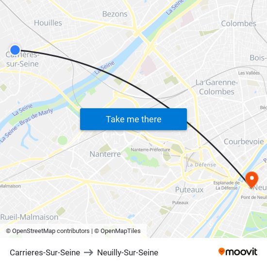 Carrieres-Sur-Seine to Neuilly-Sur-Seine map
