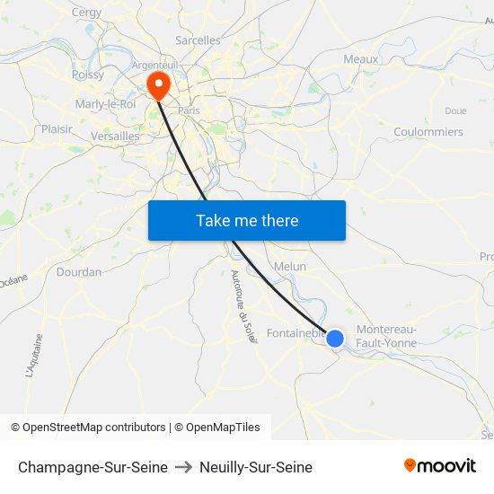 Champagne-Sur-Seine to Neuilly-Sur-Seine map