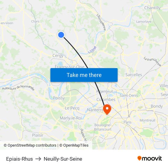Epiais-Rhus to Neuilly-Sur-Seine map