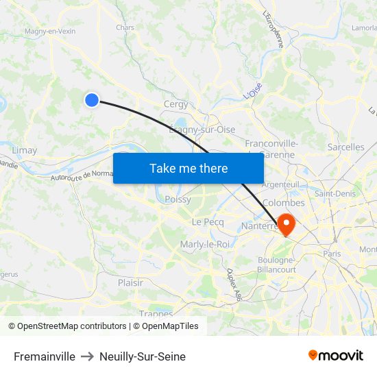 Fremainville to Neuilly-Sur-Seine map