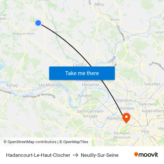Hadancourt-Le-Haut-Clocher to Neuilly-Sur-Seine map