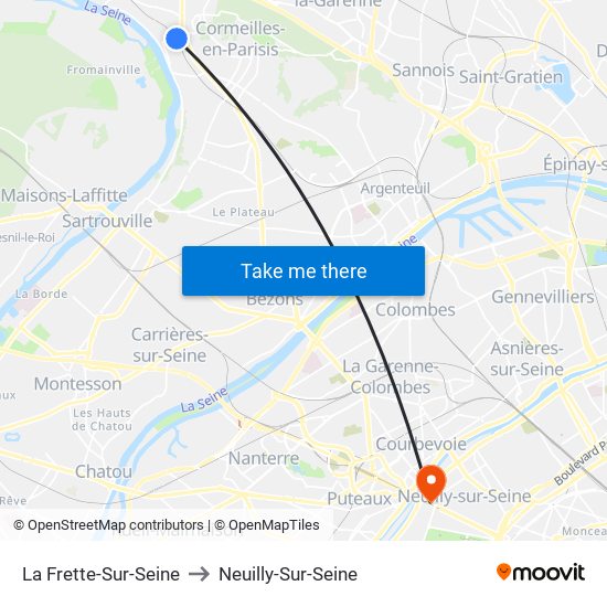 La Frette-Sur-Seine to Neuilly-Sur-Seine map