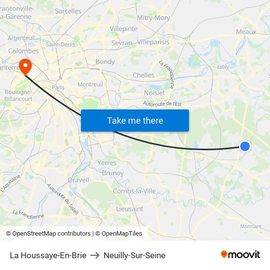 La Houssaye-En-Brie to Neuilly-Sur-Seine map