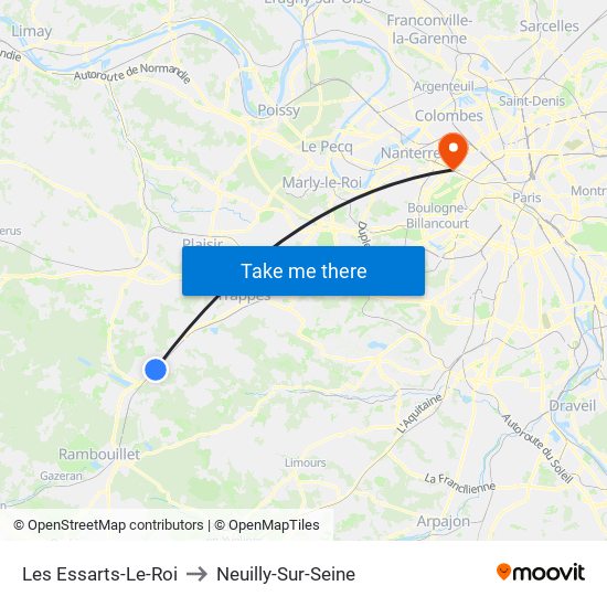 Les Essarts-Le-Roi to Neuilly-Sur-Seine map