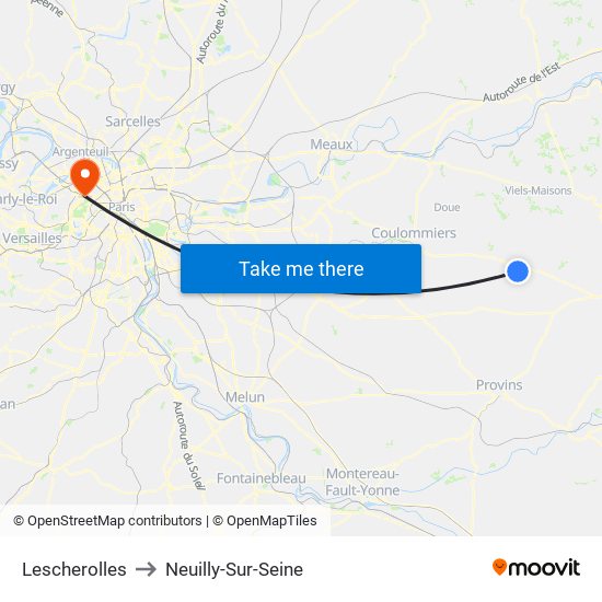 Lescherolles to Neuilly-Sur-Seine map