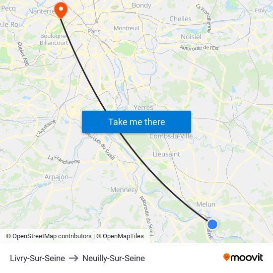 Livry-Sur-Seine to Neuilly-Sur-Seine map
