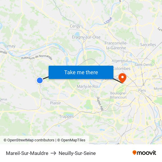 Mareil-Sur-Mauldre to Neuilly-Sur-Seine map